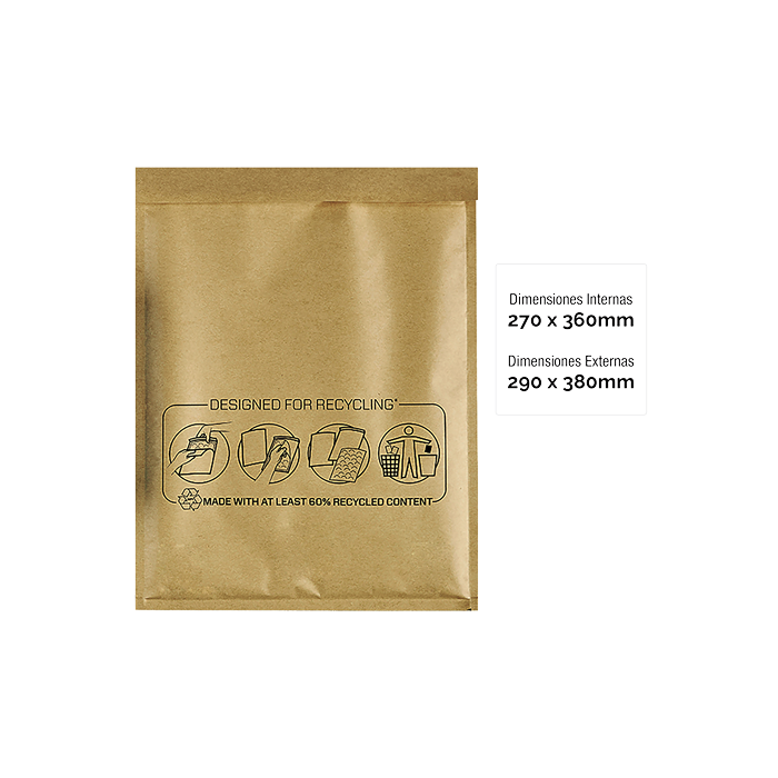 Fellowes Bolsa De Burbujas Banker Box Nº18 Acolchada 270x360 mm Kraft -Pack De 10- 1