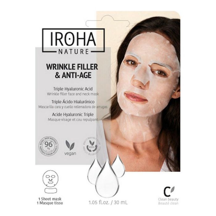Iroha Mascarilla Facial Tisú Rellenadora & Anti-Aging con Triple Ácido Hialurónico - Reduce Arrugas y Líneas de Expresión - 96% Ingredientes Naturales Iroha Mascarilla Facial Tisú Rellenadora & Anti-Aging con Triple Ácido Hialurónico - Reduce Arrugas y Líneas de Expresión - 96% Ingredientes Naturales