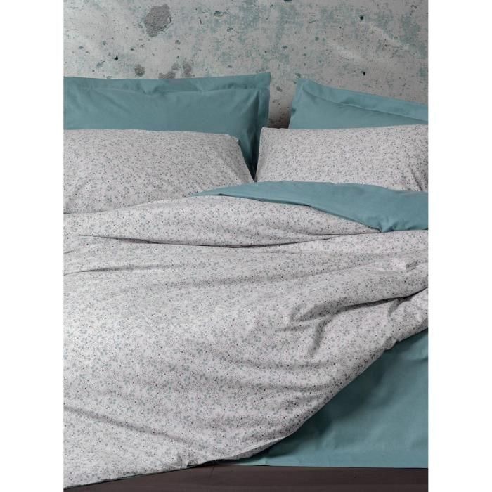Juego de cama - 1 funda nórdica 220x240 cm + 2 fundas de almohada 60x60 cm - 100% algodón - Menta 3 Juego de cama - 1 funda nórdica 220x240 cm + 2 fundas de almohada 60x60 cm - 100% algodón - Menta 3