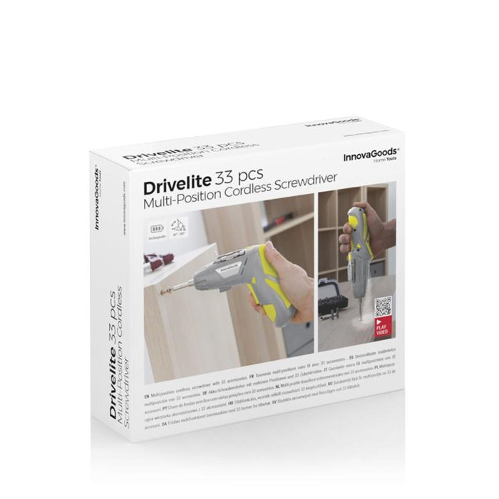 Destornillador Eléctrico Inalámbrico Multiposición con Accesorios Drivelite InnovaGoods 33 Piezas 1 Destornillador Eléctrico Inalámbrico Multiposición con Accesorios Drivelite InnovaGoods 33 Piezas 1
