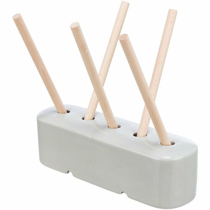 Comedero Trixie Gris Madera Cerámica 26 × 23 × 17 CM Heno 5