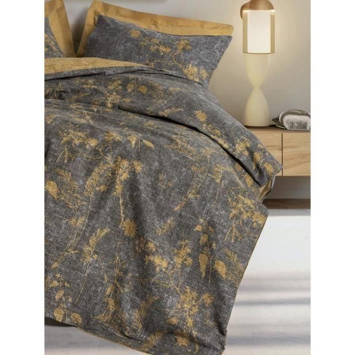 Juego de cama - 1 funda nórdica 220x240 cm + 2 fundas de almohada 60x60 cm - 100% algodón - Mostaza 2 Juego de cama - 1 funda nórdica 220x240 cm + 2 fundas de almohada 60x60 cm - 100% algodón - Mostaza 2
