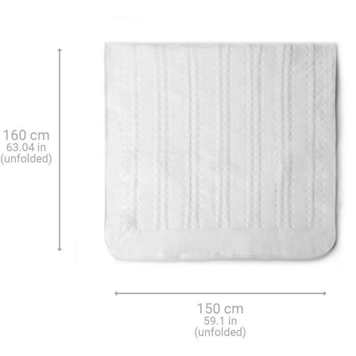 Topmelas calentados de King Size Mezisana - Hu 676 XXL - 2 Elementos de control, 150 x 160 cm, 4 configuraciones de temperatura, lavable 5 Topmelas calentados de King Size Mezisana - Hu 676 XXL - 2 Elementos de control, 150 x 160 cm, 4 configuraciones de temperatura, lavable 5