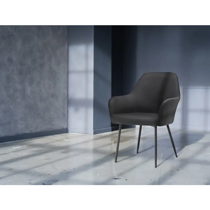 Q-connect Silla Confidente Siemione Base Metálica Color Gris Oscuro, Altura Máxima 820 mm, Ancho 570 mm, Profundidad 580 mm 12