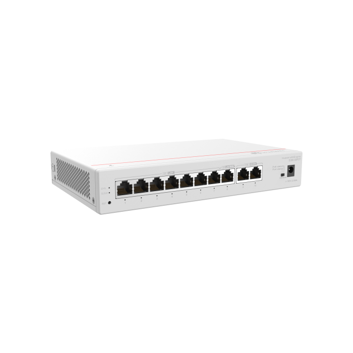 Huawei S380-S8P2T Conmutador 8 Puertos Gigabit Ethernet, PoE 124W, Montaje en Rack