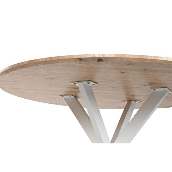Mesa de Comedor Home ESPRIT Blanco Marrón Hierro Madera MDF 120 x 120 x 75 cm 3 Mesa de Comedor Home ESPRIT Blanco Marrón Hierro Madera MDF 120 x 120 x 75 cm 3