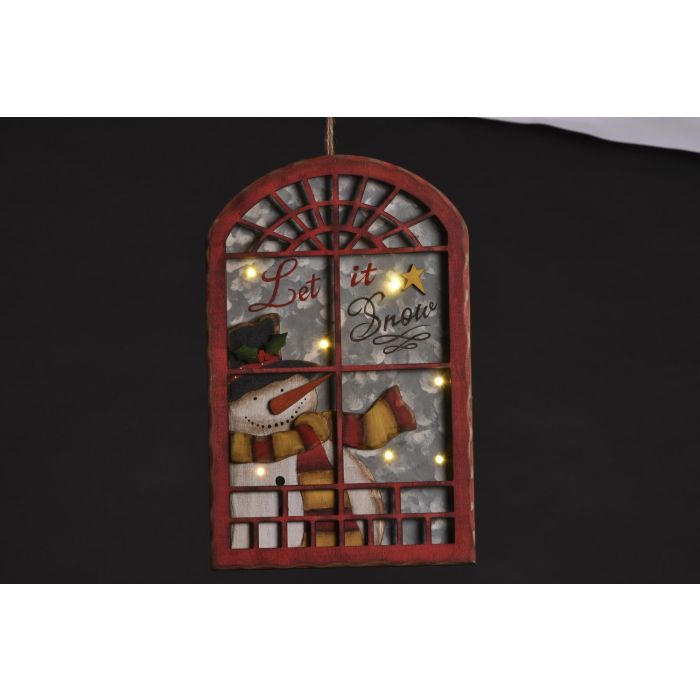 DKD Home Decor Decoración Colgante Navidad Tradicional de Madera con 7 LEDs, Verde y Rojo, 30x19.5x3 cm, Pack de 6 Unidades 1 DKD Home Decor Decoración Colgante Navidad Tradicional de Madera con 7 LEDs, Verde y Rojo, 30x19.5x3 cm, Pack de 6 Unidades 1