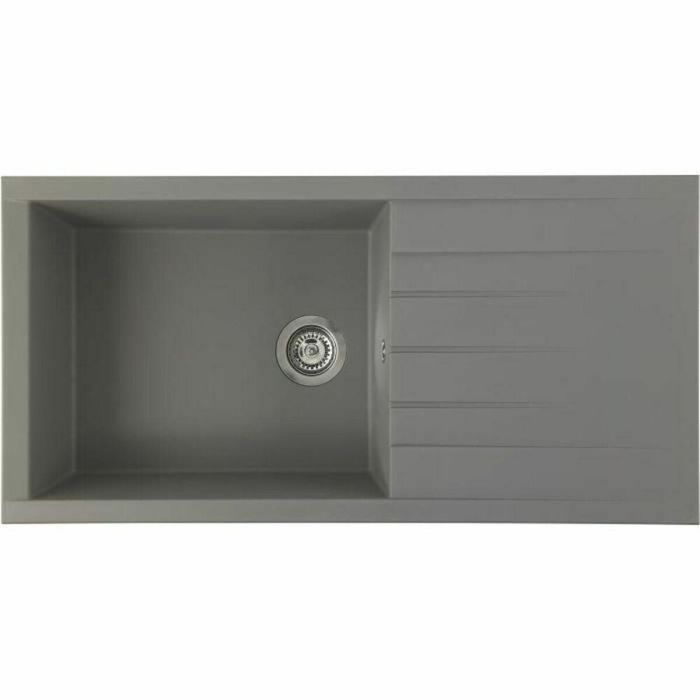 STRADOUR CUBE fregadero incorporado en SMC CONCRETE GREY - 16, 1 bandeja, dim.100 * 50 cm, vaciado manual STRADOUR CUBE fregadero incorporado en SMC CONCRETE GREY - 16, 1 bandeja, dim.100 * 50 cm, vaciado manual