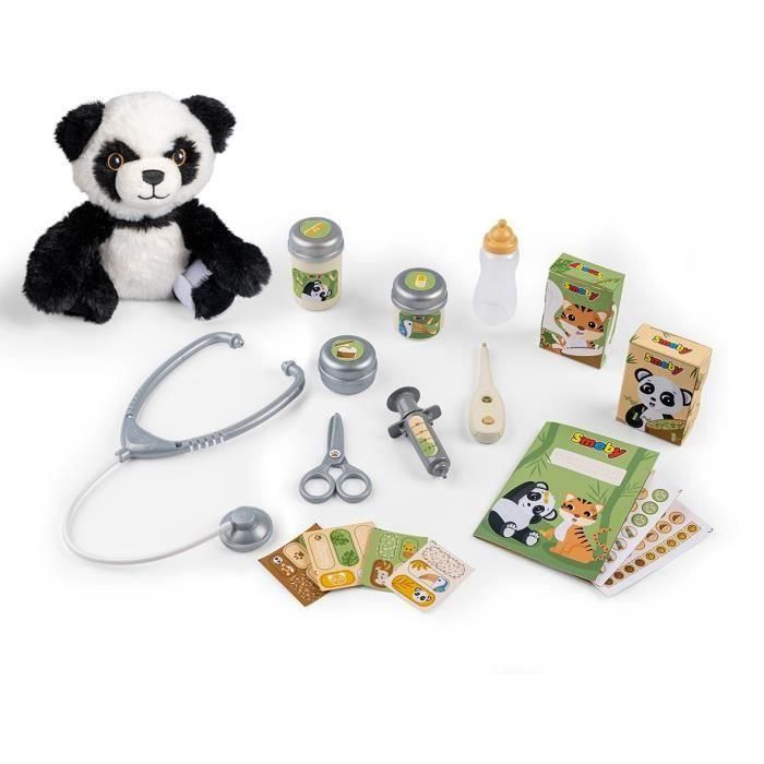 Smoby - Centro Veterinario Zoológico - 1 Peluche Panda - Muchos accesorios y funciones 1