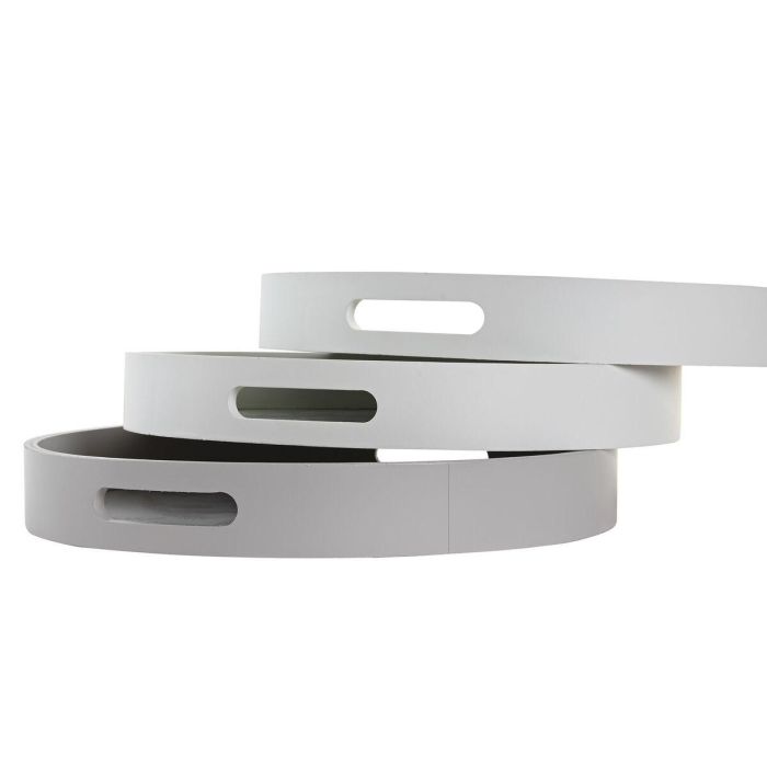 Bandeja Alpino DKD Home Decor Marron Claro Blanco 35 x 5 x 35 cm (3 Unidades) 2 Bandeja Alpino DKD Home Decor Marron Claro Blanco 35 x 5 x 35 cm (3 Unidades) 2