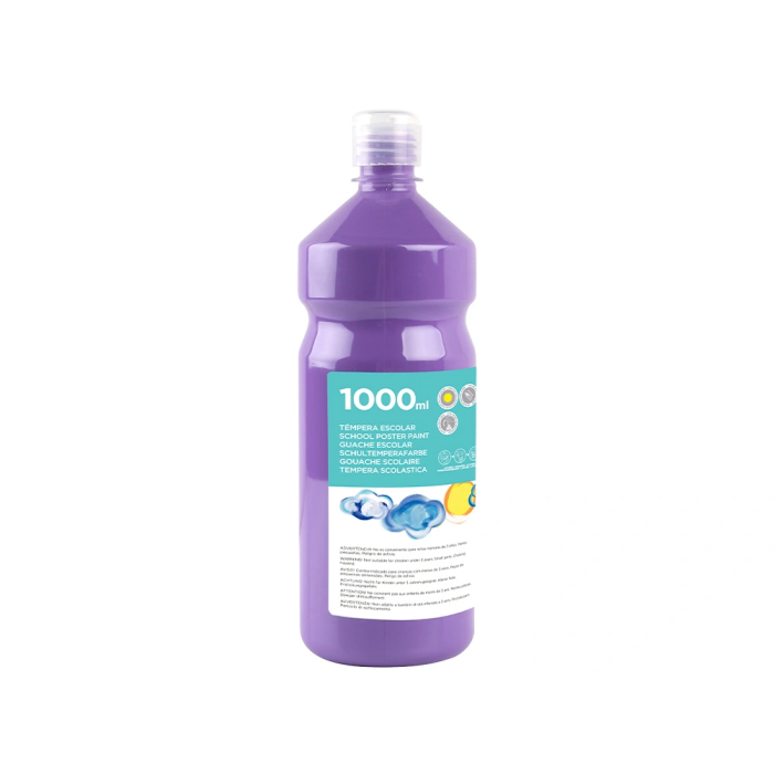 Liderpapel Tempera Escolar Lila 1000 ml Superlavable Color Brillante Lista Para Usar 1