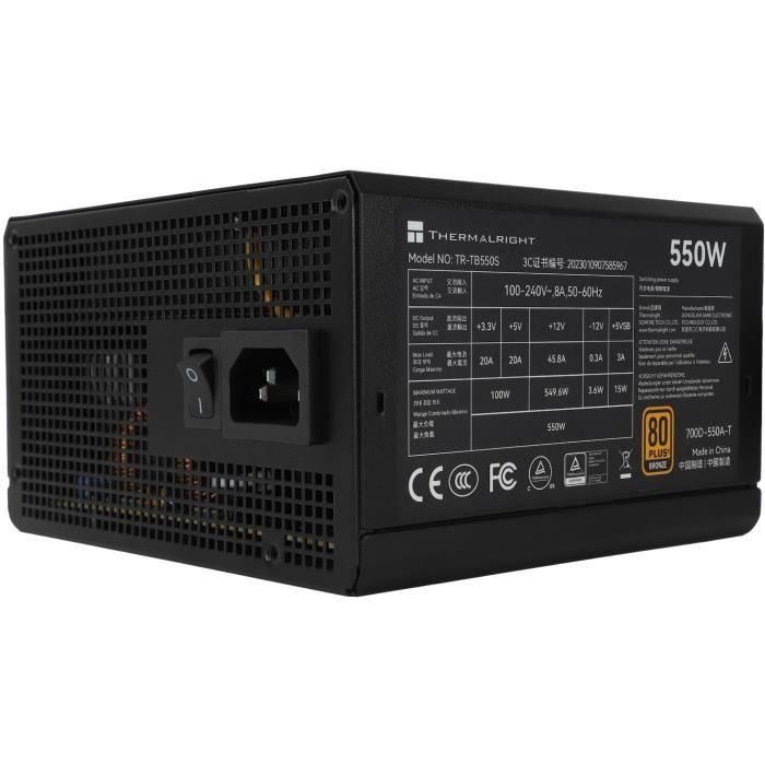 Fuente de alimentación para PC - THERMALRIGHT - TB550S - 550W - 80+ Bronce - No modular - ATX 3.0 - Negro 2 Fuente de alimentación para PC - THERMALRIGHT - TB550S - 550W - 80+ Bronce - No modular - ATX 3.0 - Negro 2