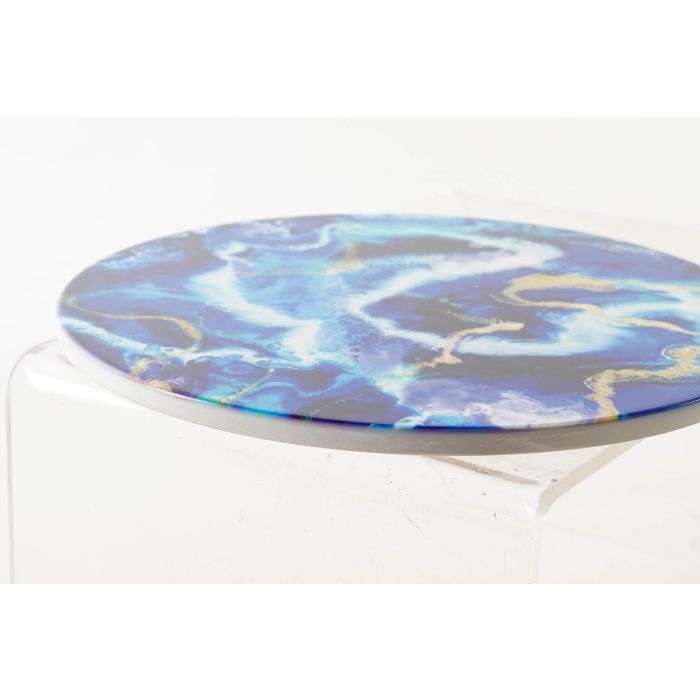 DKD Home Decor Salvamantel Moderno Terrazo Dolomite Corcho Multicolor Azul 20x20x1 cm (12 Unidades) 2