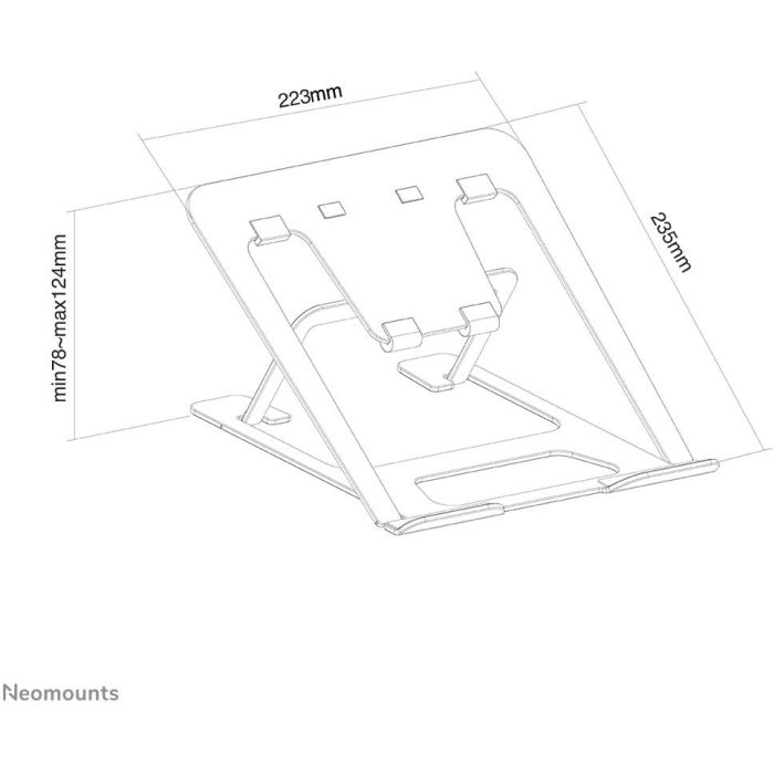 Neomounts NSLS085GREY Soporte para portátil 10-17" Gris de Aluminio, Plegable y Compacto, Universal hasta 5kg 8 Neomounts NSLS085GREY Soporte para portátil 10-17" Gris de Aluminio, Plegable y Compacto, Universal hasta 5kg 8
