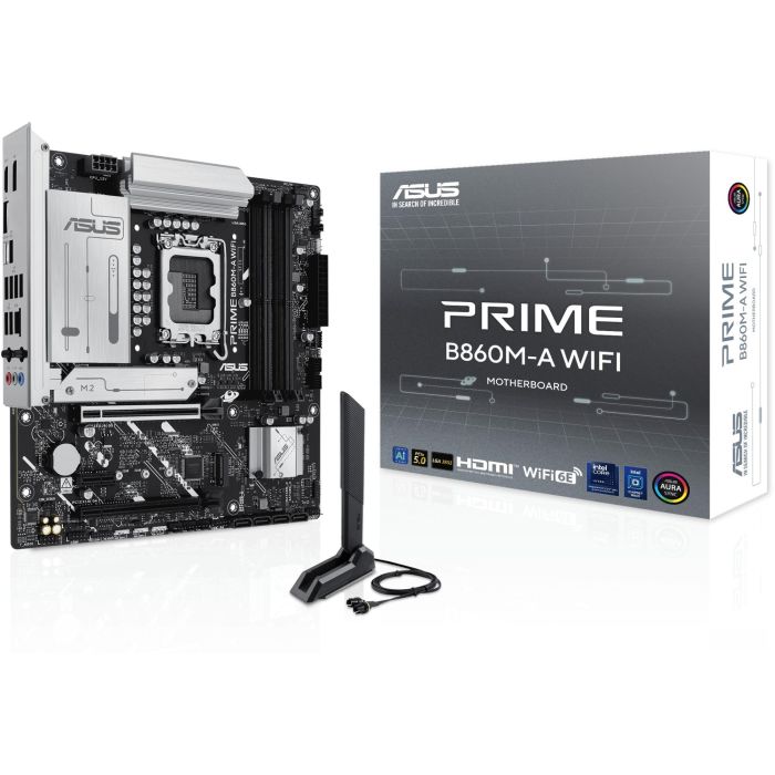 ASUS PRIME B860M-A WiFi LGA 1851 Placa Base para Intel Core Ultra DDR5, con WiFi 6E y Bluetooth 5.3
