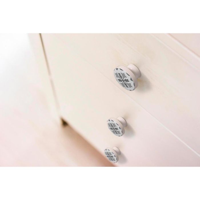 Rei e243 - Blister con 4 pomos redondos para mueble, madera haya, acabado gris, Ø38mm 3