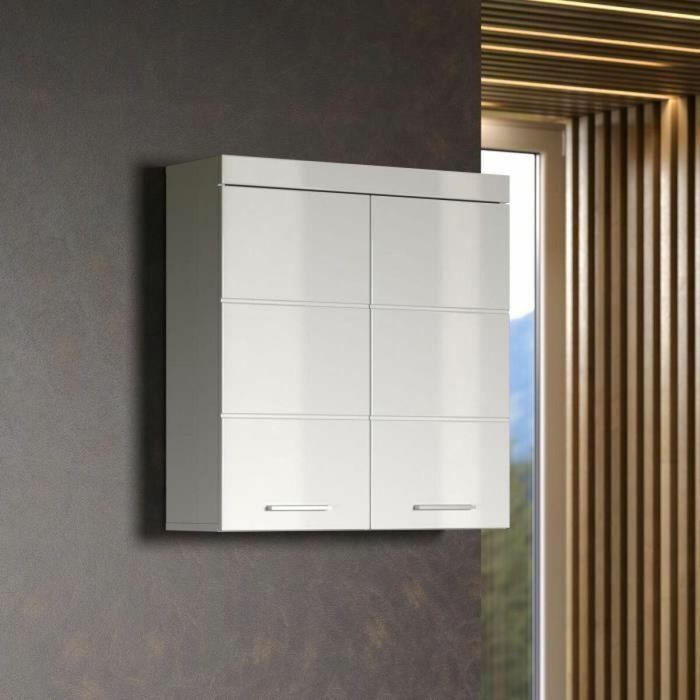 TRENDTEAM Mueble de Baño Alto AMANDA 2 Puertas L73 x P23 x H77 cm Blanco 3