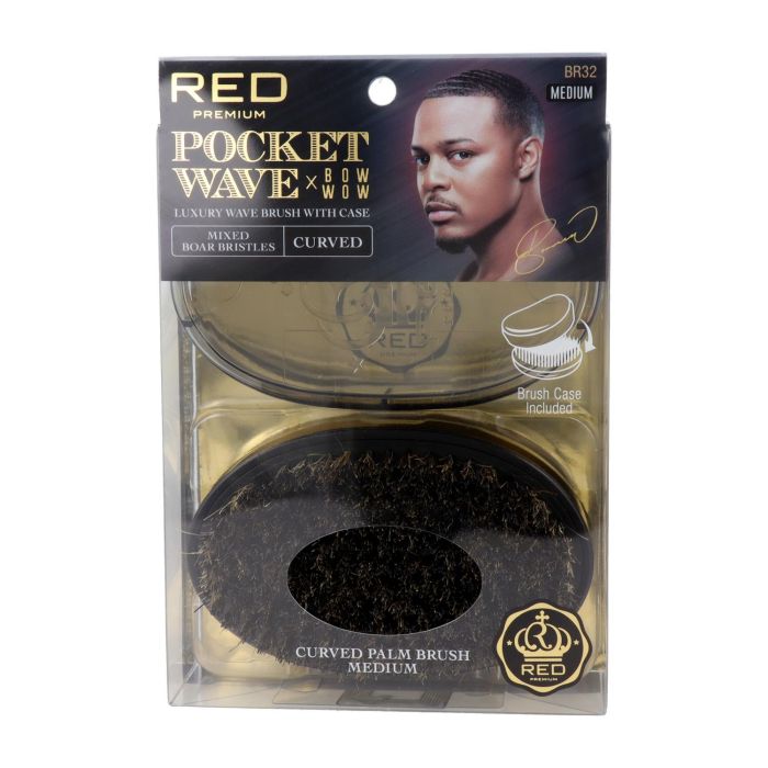 Red Kiss Pocket Wave Boar Brush Medium Cepillo