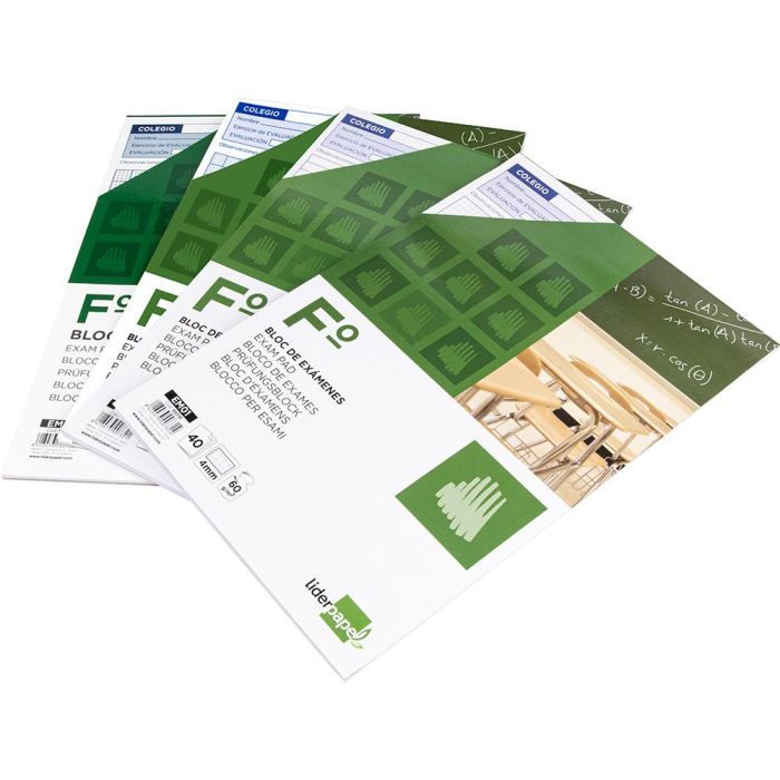 Bloc Examenes Liderpapel Horizontal Folio 40 Hojas 60 gr-M2 10 unidades 4