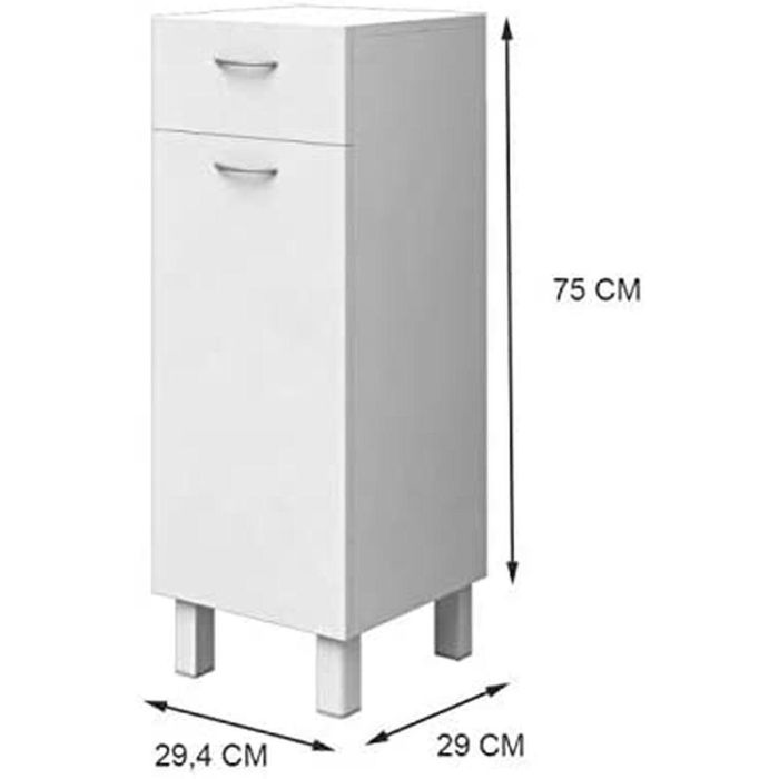 ESSENTIAL Mueble 1 Puerta 1 Cajón Blanco - L 30 cm 1 ESSENTIAL Mueble 1 Puerta 1 Cajón Blanco - L 30 cm 1