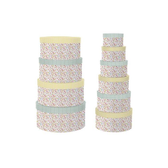 Caja Shabby DKD Home Decor Verde Amarillo 37.5 x 18 x 37.5 cm Set de 10