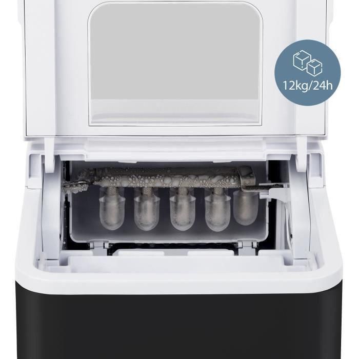 WINKEL KW12 Máquina de hielo, Producción de 12 kg/día, Depósito de agua de 2.2L, Tapa con ventana de control, Panel de pantalla LED 3