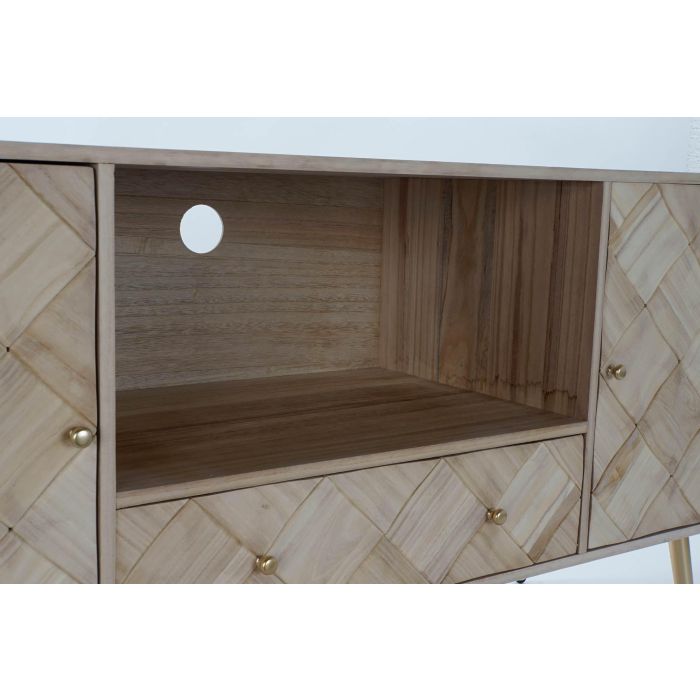 Mueble de TV DKD Home Decor 118 x 40 x 65 cm Metal Marrón claro Madera de Paulonia Pino 2