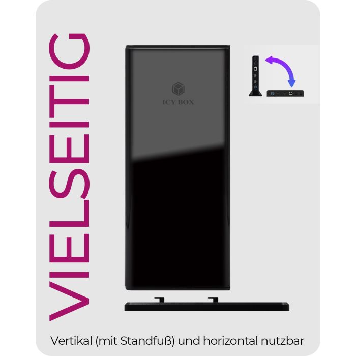 ICY BOX IB-DK2251AC Docking Station USB-C/USB 3.0 11 en 1 Conectividad Alámbrica Gigabit Ethernet Negro