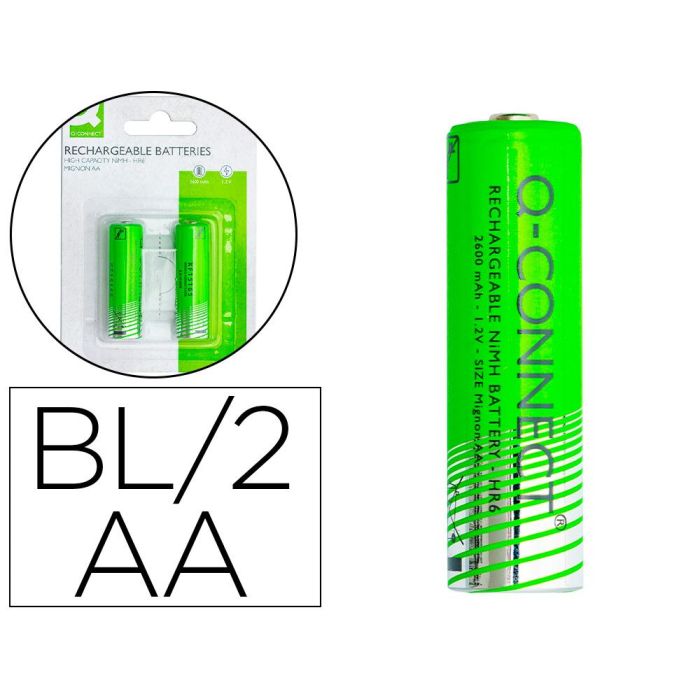 Pila Q-Connect Alcalina Aa Recargable Blister De 2 Unidades