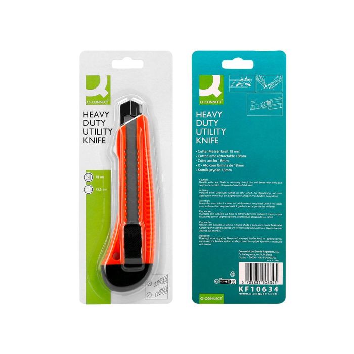 Cuter Q-Connect Plastico Ancho Retractil Cuchilla 18 mm Xd-38 Blister 1 Unidad 7