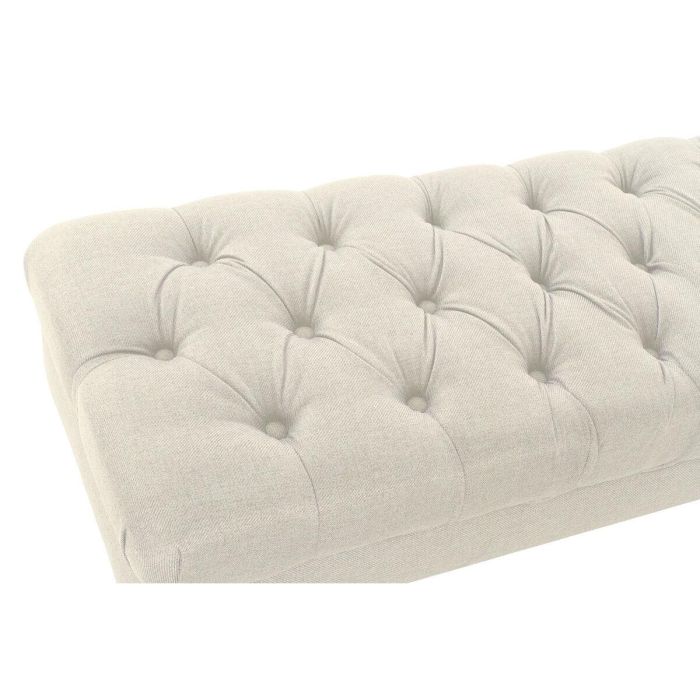 DKD Home Decor Descalzadora Banqueta Estilo Glam Crema Colección Layn Blue de Poliéster y Madera Rubberwood 158x48x42 cm 4 DKD Home Decor Descalzadora Banqueta Estilo Glam Crema Colección Layn Blue de Poliéster y Madera Rubberwood 158x48x42 cm 4