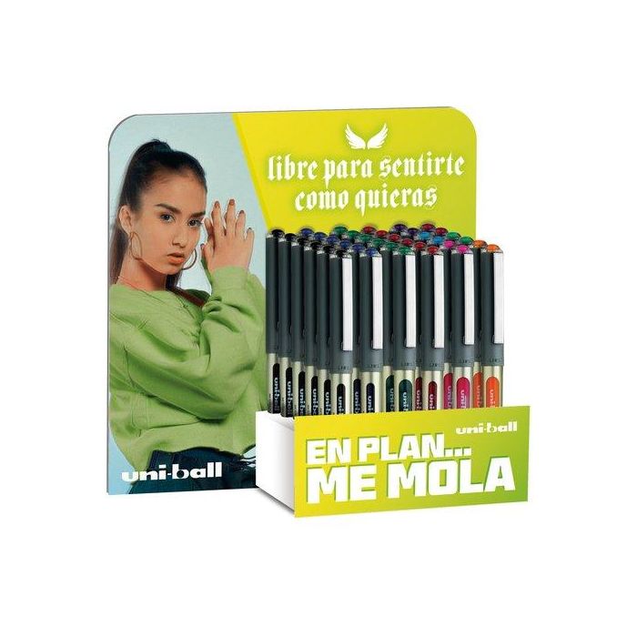 Roller T.Liq. Uni-Ball Eye Fine 0,7 (Ub-157E) Expositor De 36 (10 Col.) 5X Negro 6X Azul 4X Rojo 3X Verde 3X Azul Claro 3X Verde Claro 3X Violeta 3X Naranja 3X Rosa 3X Vino