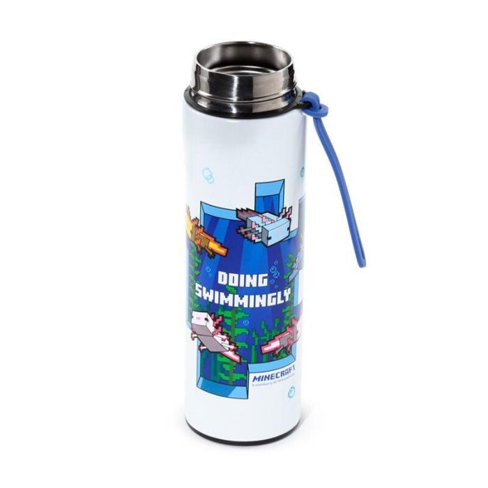 Botella acero inoxidable termo Ajolote Minecraft termometro 450ml 1 Botella acero inoxidable termo Ajolote Minecraft termometro 450ml 1