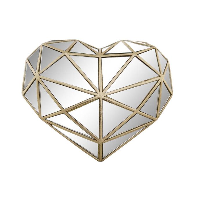 DKD Home Decor Decoración Pared Chic Corazón Resina y Cristal Dorado 26x21x5 cm DKD Home Decor Decoración Pared Chic Corazón Resina y Cristal Dorado 26x21x5 cm