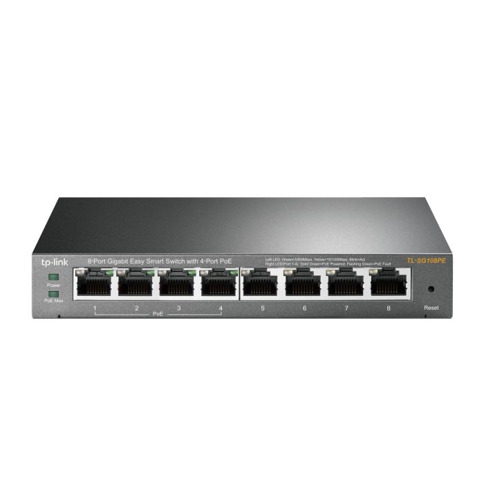 TP-Link TL-SG108PE Switch Gestionado L2 Gigabit Ethernet 8 Puertos PoE Negro