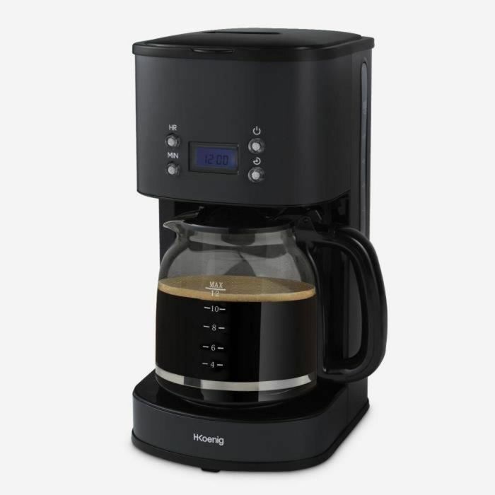 Hkoenig Cafetera MG32 1.5L (12 tazas) 1000W Pantalla LCD Mantener Caliente Negra Acero Inoxidable 4
