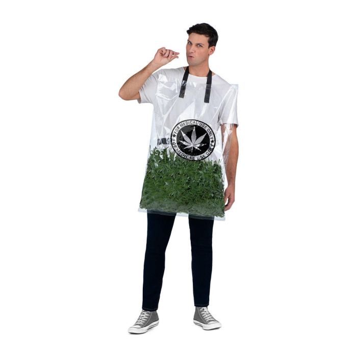 Disfraz bolsa de hierba bolsa con correas y espumillón talla one size adult Disfraz bolsa de hierba bolsa con correas y espumillón talla one size adult