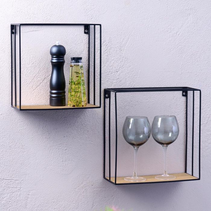 Day Juego De 2 Estantes Corcho-Metal Pared Grande 32x12 cm Pequeño 28x12 cm 1 Day Juego De 2 Estantes Corcho-Metal Pared Grande 32x12 cm Pequeño 28x12 cm 1