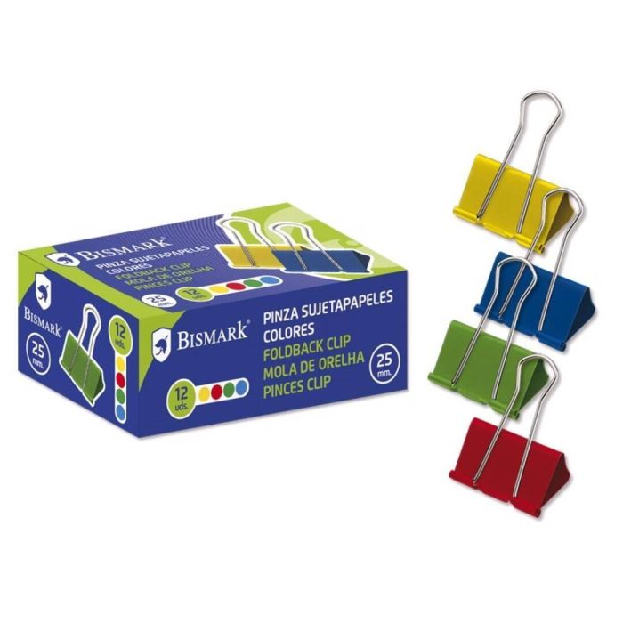 Bismark Pinzas Abatibles 25 mm Colores Surtidos- 12 Pinzas Bismark Pinzas Abatibles 25 mm Colores Surtidos- 12 Pinzas
