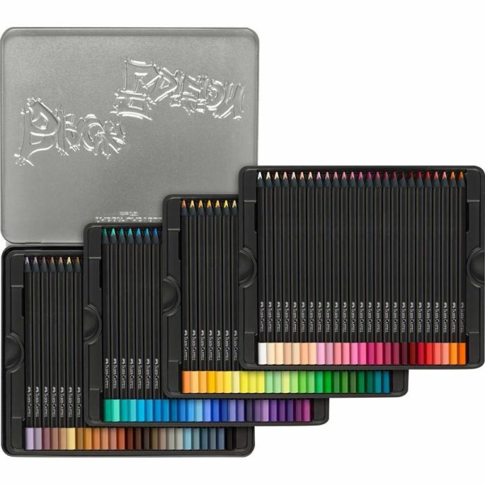 Faber-Castell Lápices de Colores Black Edition, 100 Unidades, Mina Supersuave, Madera Negra, Estuche Metálico, Ergonómicos, Antirrotura 2 Faber-Castell Lápices de Colores Black Edition, 100 Unidades, Mina Supersuave, Madera Negra, Estuche Metálico, Ergonómicos, Antirrotura 2