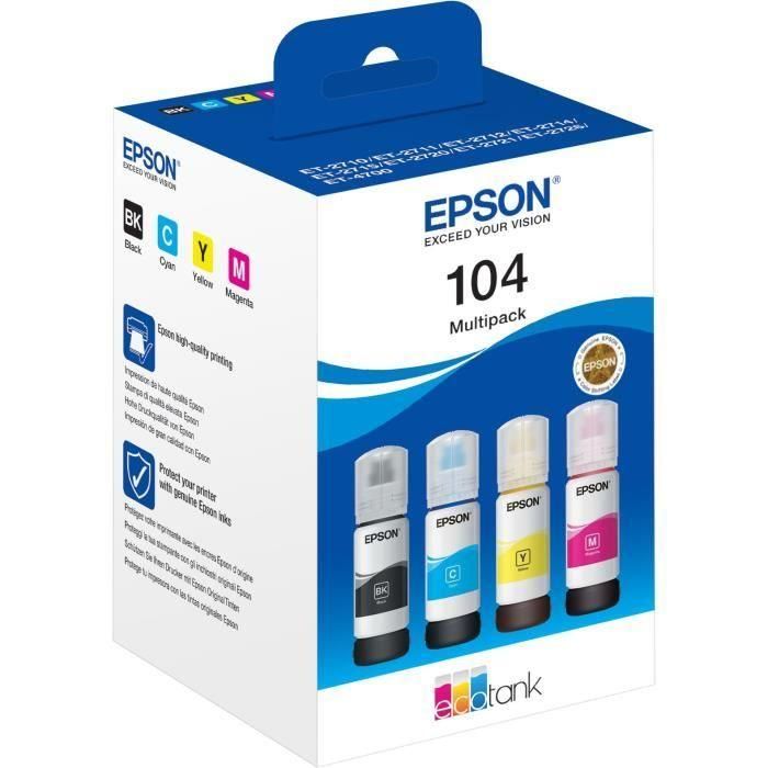 Epson Tinta Botes Multipack Bk - C - M - Y - Et-2710, 2711, 2726, 2815 - Nº 104 1