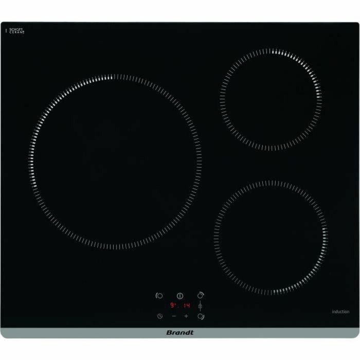 BRANDT TI364B - Placa de cocción independiente - 3 zonas - 3600 W - L60 cm - Negro 1 BRANDT TI364B - Placa de cocción independiente - 3 zonas - 3600 W - L60 cm - Negro 1