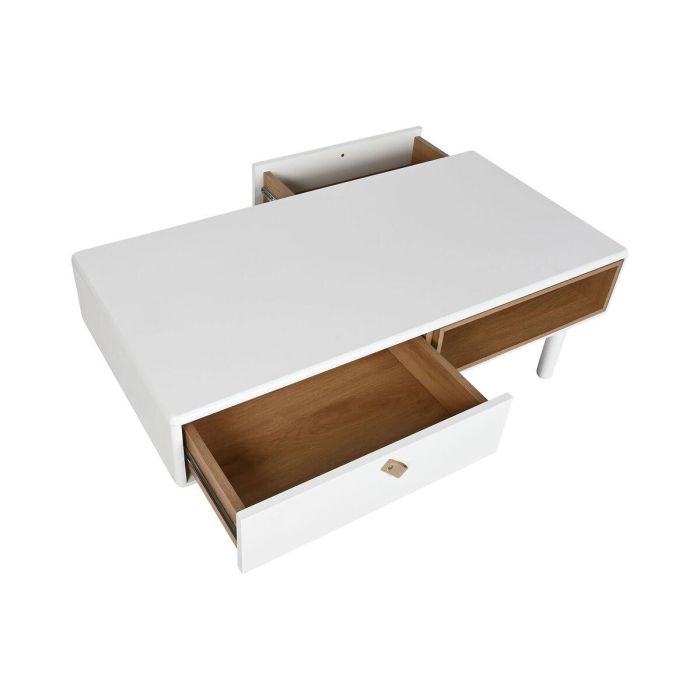 Mesa de Centro Home ESPRIT Blanco Natural Poliuretano Madera MDF 120 x 60 x 40 cm 6