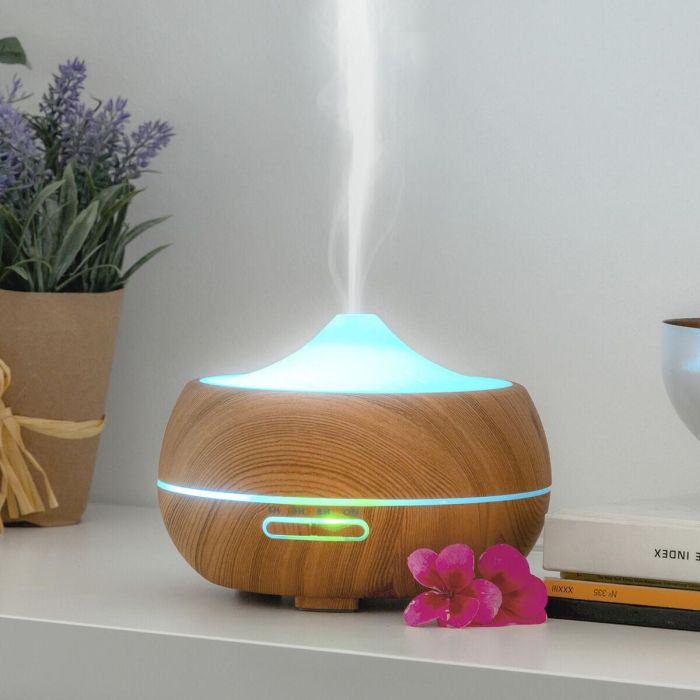 Humidificador Difusor de Aromas con LED Multicolor Wooden-Effect InnovaGoods 6 Humidificador Difusor de Aromas con LED Multicolor Wooden-Effect InnovaGoods 6