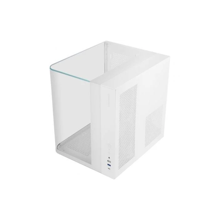 Mars Gaming MC-INFINIOLITE White: Caja Gaming ATX Cube con Cristal Templado Curvo Panorámico Blanco - Estructura Dual Chamber, GPU hasta 325mm, sin Ventiladores
