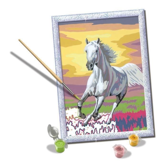 Ravensburger RAV00025845 CreArt Kids: Kit de Pintura por Números, diseño 'Caballo en el Prado' (18x24 cm), para niños a partir de 7 años 1