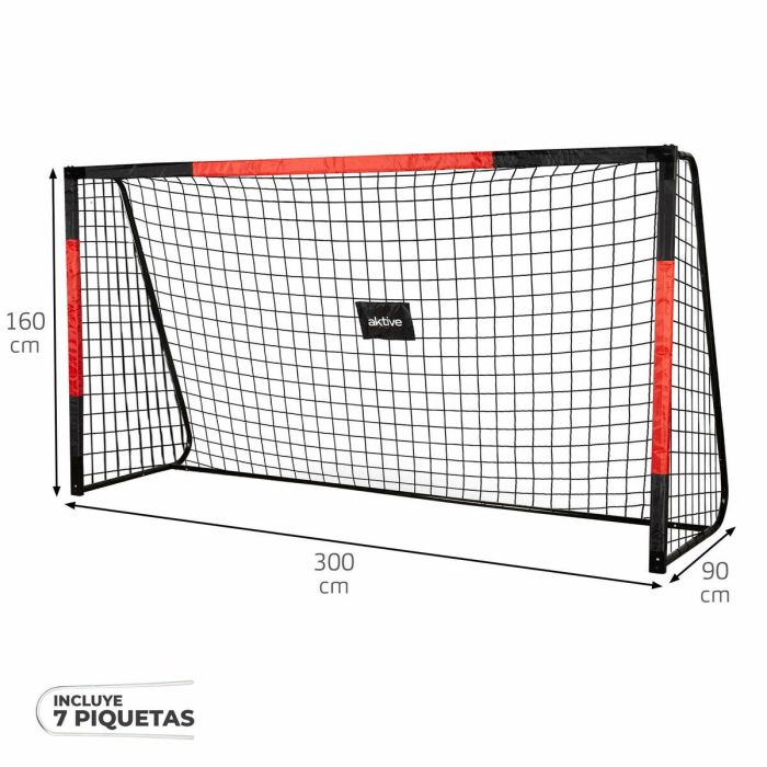 Portería de Fútbol Aktive 300 X 160 X 90 CM 3 Portería de Fútbol Aktive 300 X 160 X 90 CM 3