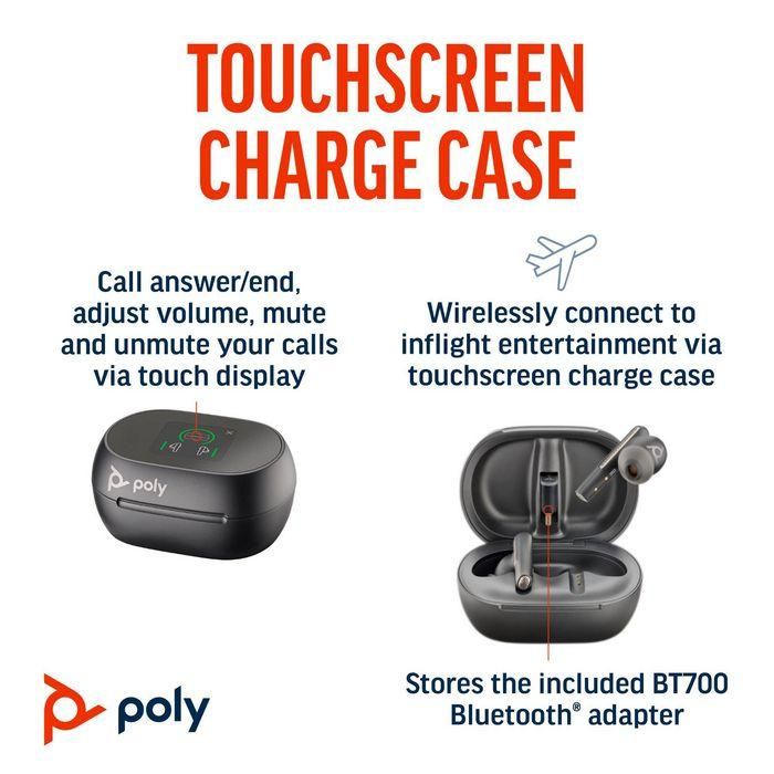 Poly Poly Voyager Free 60+ UC Carbon Black Earbuds +BT700 USB-C Adapter +Touchscreen Charge Case 2 Poly Poly Voyager Free 60+ UC Carbon Black Earbuds +BT700 USB-C Adapter +Touchscreen Charge Case 2