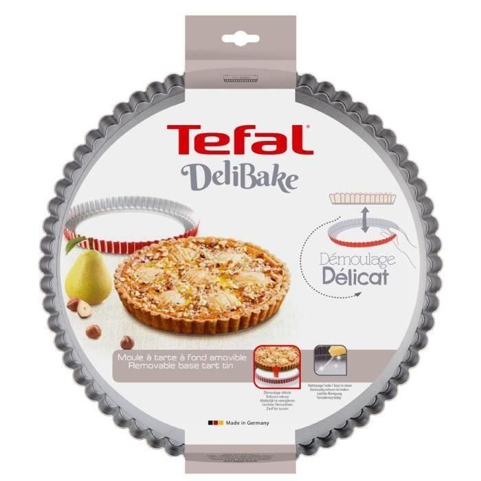 TEFAL Molde para pastel Delibake en acero - Ø 30 cm - Rojo y gris - Fondo desmontable 5