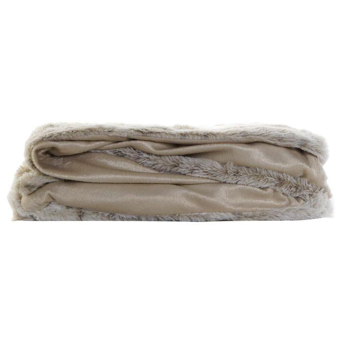 Manta Alpino DKD Home Decor Beige Blanco 200 x 2 x 150 cm 1